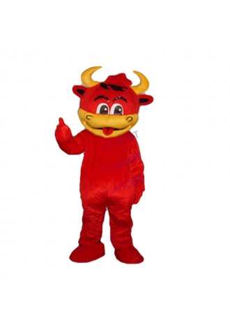 ADS Bullfighting Red Cow Mascot Costume Animal Cosplay Party Dress Festival Suit