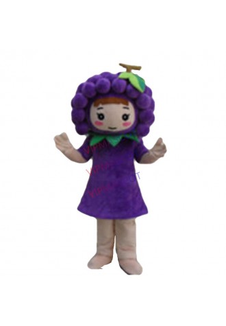 Grape Girl Mascot Costume Party Fruit Adversting Supermarket Dress Cosplay Suits
