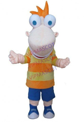 Halloween Long Face with A Big Nose Boy Mascot Costume Cosplay Clothing Adults