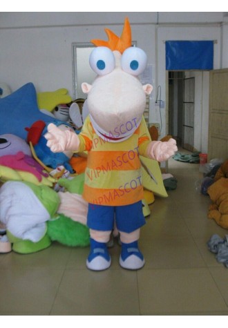 Halloween Long Face with A Big Nose Boy Mascot Costume Cosplay Clothing Adults