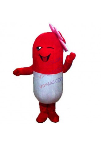 Red Pill Mascot Advertising Party Dress Costumes Suit Adults Size Cosplay Parade