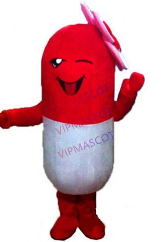 Red Pill Mascot Advertising Party Dress Costumes Suit Adults Size Cosplay Parade