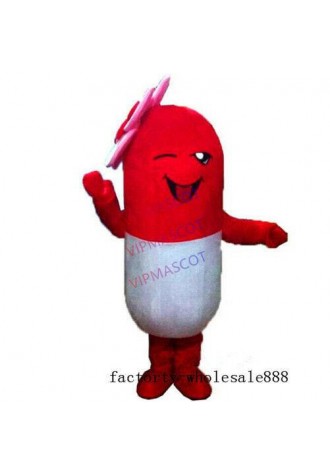 Red Pill Mascot Advertising Party Dress Costumes Suit Adults Size Cosplay Parade