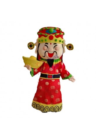 Chinese New Year God Of Wealth Fortune Mascot Costume Suit Adult Cosplay Dress