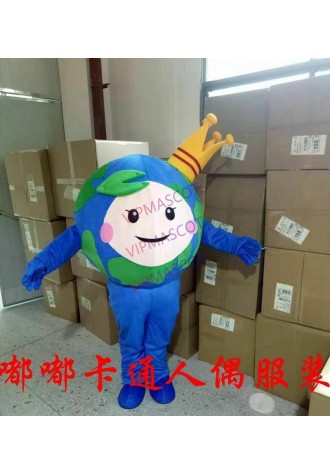 Globe Mascot Costume Cosplay Party Game Dress Outfit Advertising Halloween Adult