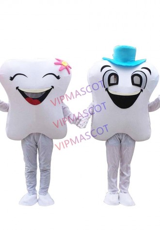 New Smiling Tooth Dentist Mascot Costume Adult Fancy Party Dress Free Ship