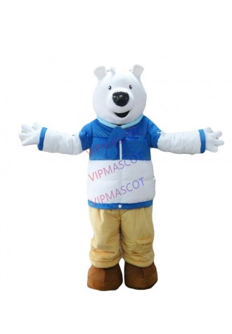 Halloween Big White Bear Mascot Costume Cosplay Party Clothing Carnival Adults