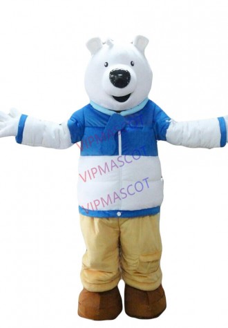 Halloween Big White Bear Mascot Costume Cosplay Party Clothing Carnival Adults
