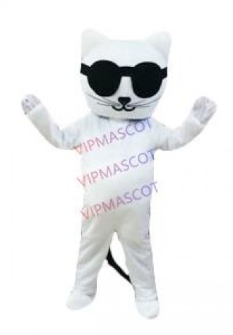 White Cat Mascot Costume Parade Party Cartoon Adult Cosplay Dress Outfit Animals