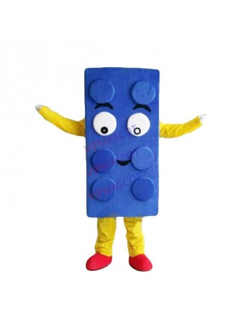 Halloween Red Yellow Blue Blocks Mascot Costume Suits Cosplay Clothing Adults