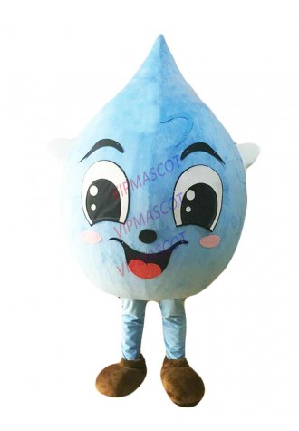 Blue Smile Water Drop Mascot Costume Suit Cosplay Party Game Fancy Dress Adults