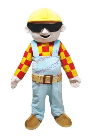 Babu Engineer Mascot Costume Boy Party Outfit Dress Parade Lumberjack Unisex NEW