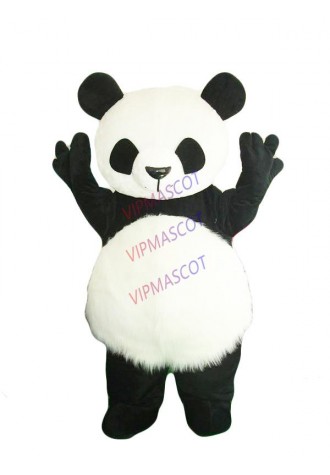 Crazy Sale Long Hair Panda Bear Animal mascot costumes Cosplay game Adult Size