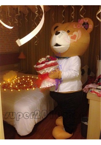 New Teddy Bear of TED Adult Size Halloween Cartoon Mascot Costume Fancy Dress