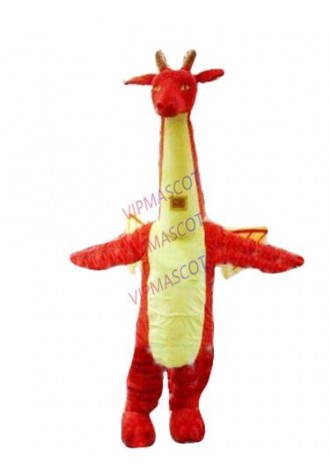 Red Dragon Mascot Costumes Cartoon Apparel Birthday Party Masquerade Christmas