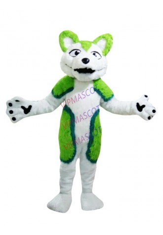 New Green Husky Mascot Costume Halloween Fancy Party Dress Gfit Unisex