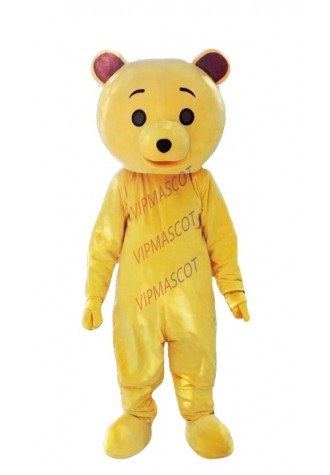 Yellow Bear Mascot Costume Suit Cosplay Party Game Dress Outfit Halloween Adult