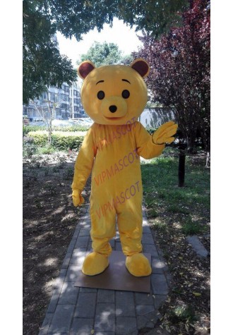 Yellow Bear Mascot Costume Suit Cosplay Party Game Dress Outfit Halloween Adult