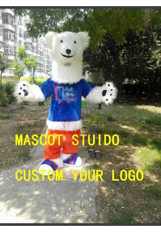 Polar Bear Mascot Costume Suit Cosplay Party Game Dress Outfit Halloween Adult
