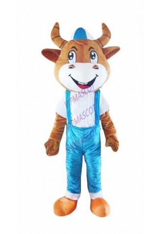Halloween Brown Cow Mascot Costume Suits Cosplay  Clothing Carnival Adults