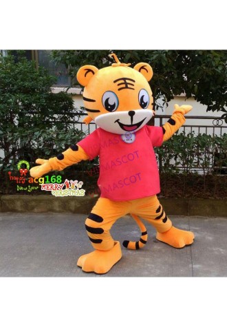 Unisex Animal Tiger Mascot Costume Adult Cartoon Party Dress Outfit Cosplay Suit