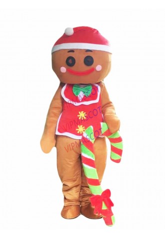 Xmas Gingerbread Man Oven Break Mascot Costume Tailor Suit Outfit Cosplay Unisex