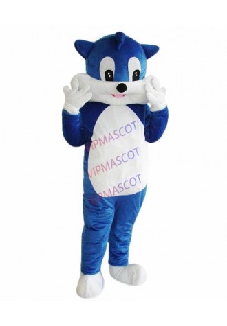 Blue Cat Mascot Cartoon Dolls Walking Clothes Adult Dress Up Halloween Props A++