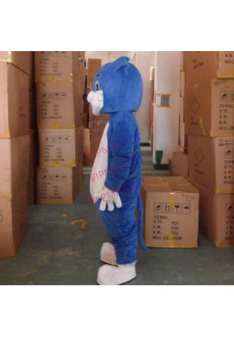Blue Cat Mascot Cartoon Dolls Walking Clothes Adult Dress Up Halloween Props A++
