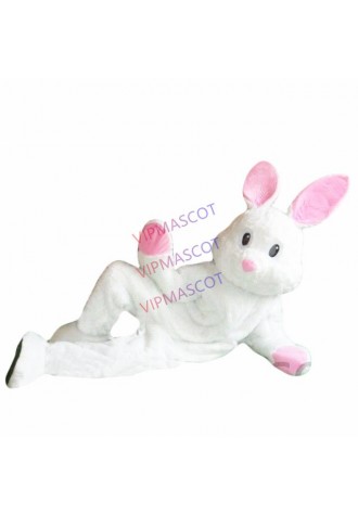 Easter Bunny Mascot Costume White Rabbit Cartoon Fancy Dress Unisex Adult Outfit