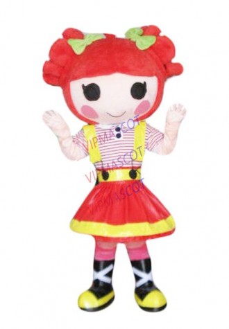 Professional Red Girl Mascot Costume For Festival Party Any For Halloween Party