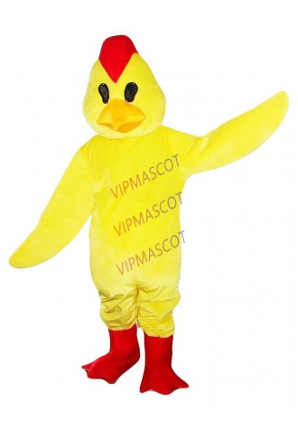 Yellow Chicken Mascot Halloween Adult Costume Outfit Cosplay Party Game Dress