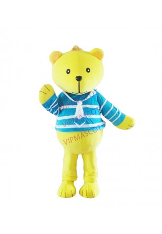 Halloween Yellow Bear Mascot Costume Suits Cosplay Party Clothing Carnival Adult