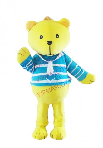 Halloween Yellow Bear Mascot Costume Suits Cosplay Party Clothing Carnival Adult