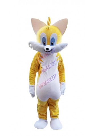 Yellow Cat Mascot Costume Suit Cosplay Party Game Dress Outfit Halloween Adult