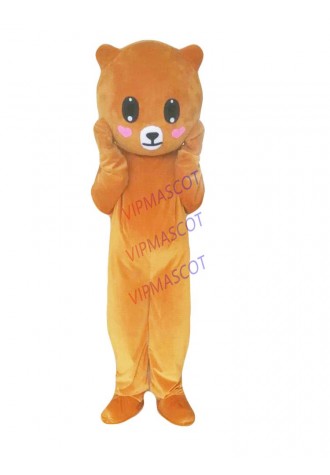 Light Brown Heart Bear Mascot Costume Cosplay Party Fancy Dress Parade Outfits