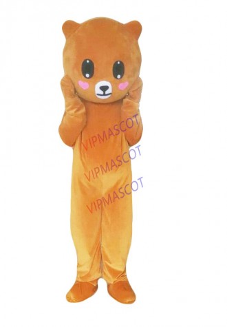 Light Brown Heart Bear Mascot Costume Cosplay Party Fancy Dress Parade Outfits