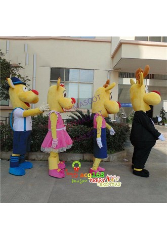 Lovely Deer Mascot Costume Family Style Outfit Animal Reendeer Parade Elegant A+
