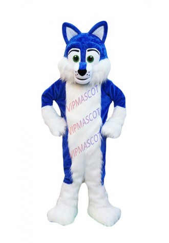Deluxe Long Fur Blue Husky Mascot Costume Free Shipping Birthday party Halloween