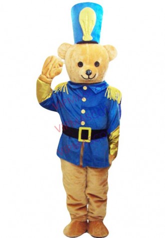 Military Uniform Bear Mascot Costume Outfit Panda Adult Cosplay Party Dress Suit