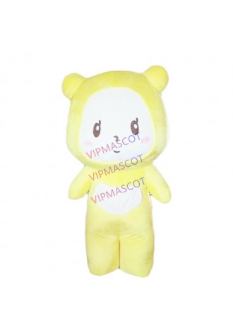 Halloween Yellow Bear White Teeth Mascot Costume Cosplay Clothing Carnival Adult