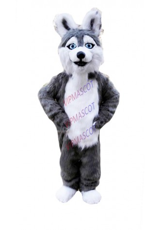 Grey Dog Husky Mascot Costume Suit Cosplay Party Fancy Dress Outfit Adults