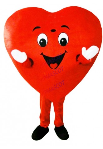 Hot Red Love Heart Mascot Costume Christmas Party Dress Adult Size Free Ship A++