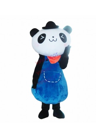 Halloween Blue Panda Mascot Costume Cosplay Dress  Clothing Carnival Adults