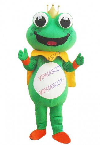 Cute Frog Prince Mascot Costume Halloween Party Fancy Dress Adult Cosplay Outfit