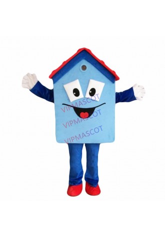 Blue House Mascot Costume Festival Fancy Dress Adult Party Clothing Gfit