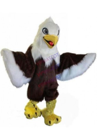 Deluxe Long Fur Eagle Mascot Costume Animal Cartoon Costume Adult Size Gift