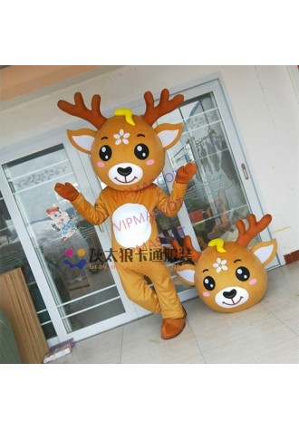 Deer Mascot Costume Cosplay Party Fancy Dress Outfit Advertising Adult T-shirt