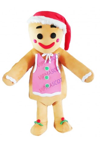 Oven Break Mascot Costume Boy Cartoon Gingerbread Man Outfit Cosplay Unisex Xmas