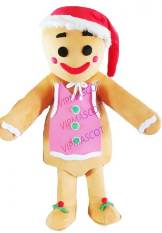 Oven Break Mascot Costume Boy Cartoon Gingerbread Man Outfit Cosplay Unisex Xmas