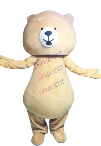 Funny Teddy Bear Adult Big Head Fancy Dress Mascot Costume Gift A+